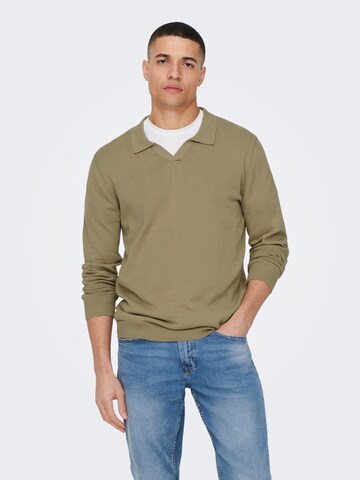 Only & Sons Sweater 'Coby' in Green: front
