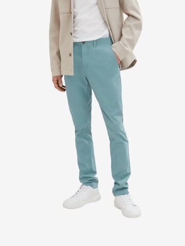 Coupe slim Pantalon chino TOM TAILOR en vert : devant