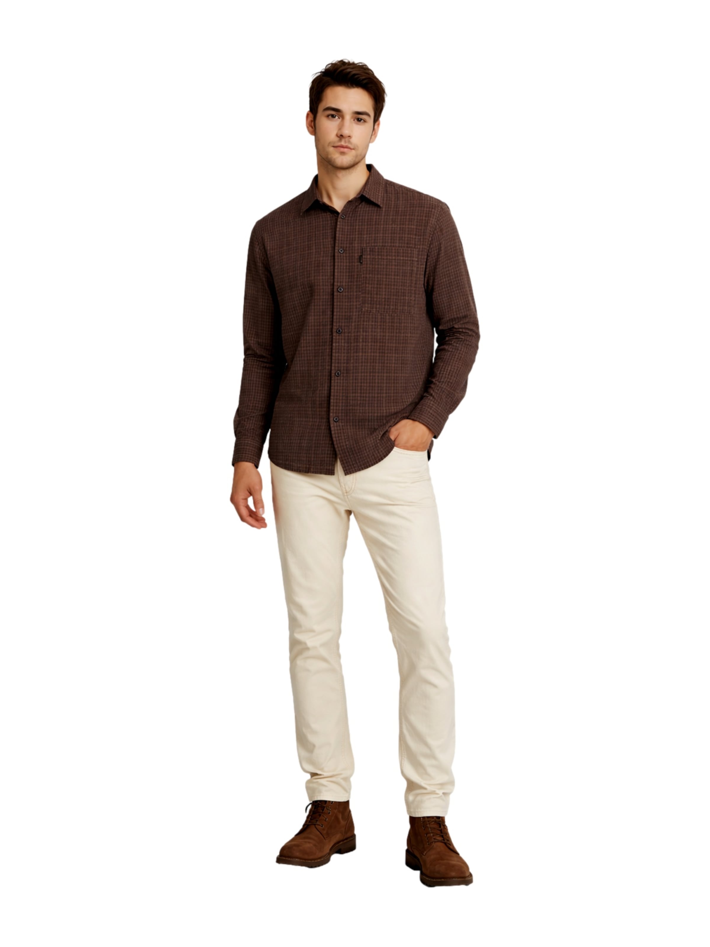 JACK & JONES Comfort Fit Hemd 'Blucaleb' in Braun