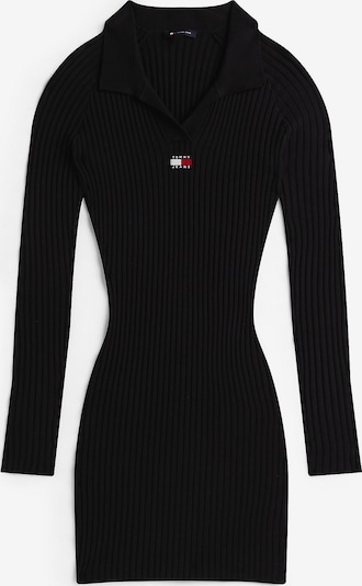 Megzta suknelė iš Tommy Jeans, spalva – tamsiai mėlyna / raudona / juoda / balta, Prekių apžvalga