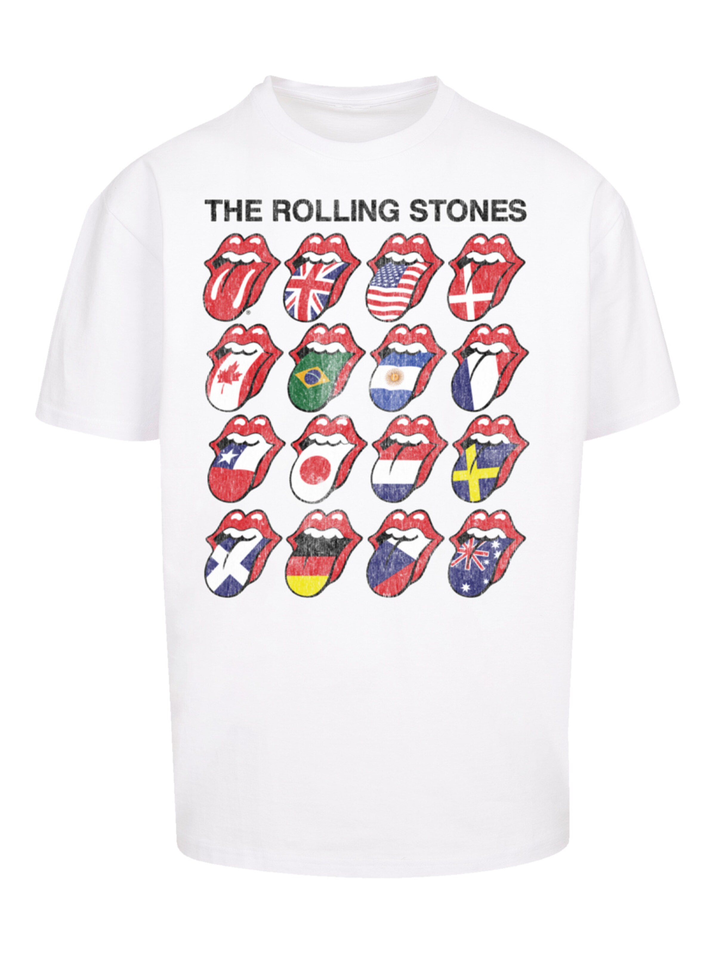 T-Shirt 'The Rolling Stones Voodoo Lounge Tongues' F4NT4STIC en blanc : devant