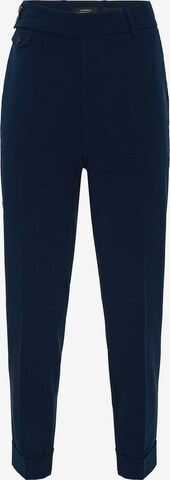 Antioch Tapered Pleat-Front Pants in Blue: front