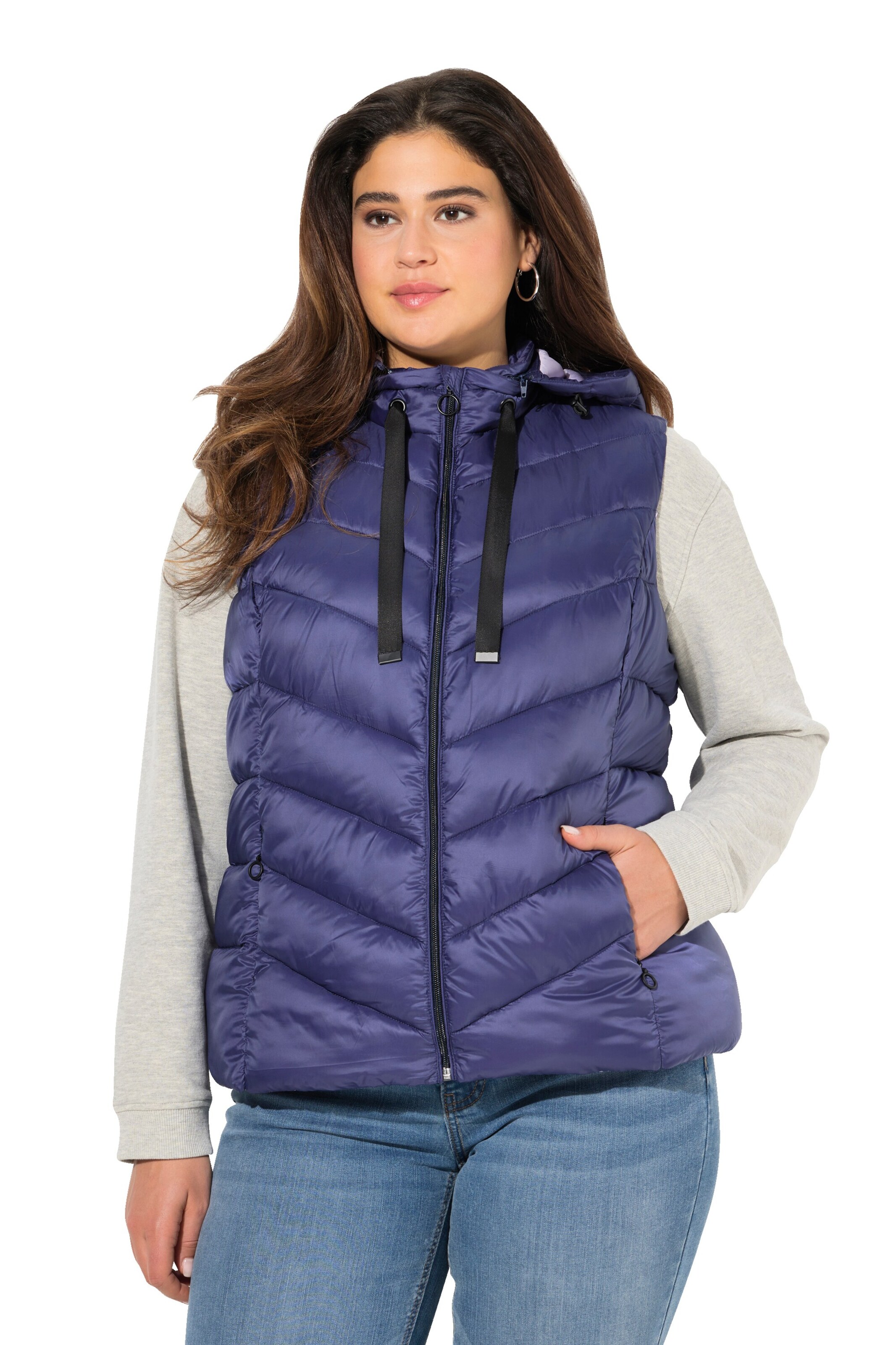 Ulla Popken Weste in Lila: Vorderseite