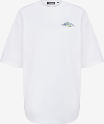 UNFOLLOWED x ABOUT YOU Shirt 'AVOID' in White: front