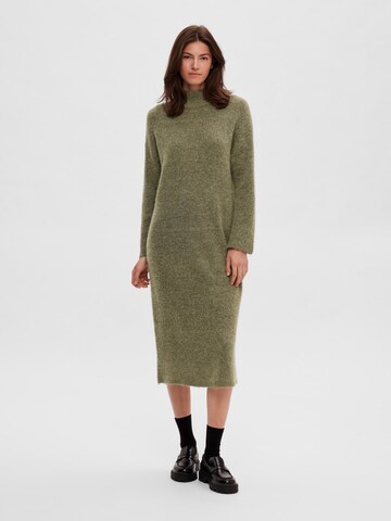 SELECTED FEMME Gebreide jurk 'Maline' in Groen: voorkant