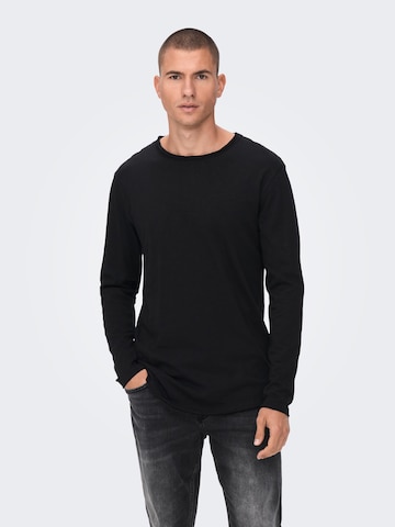 Only & Sons Shirt 'BENNE' in Zwart: voorkant