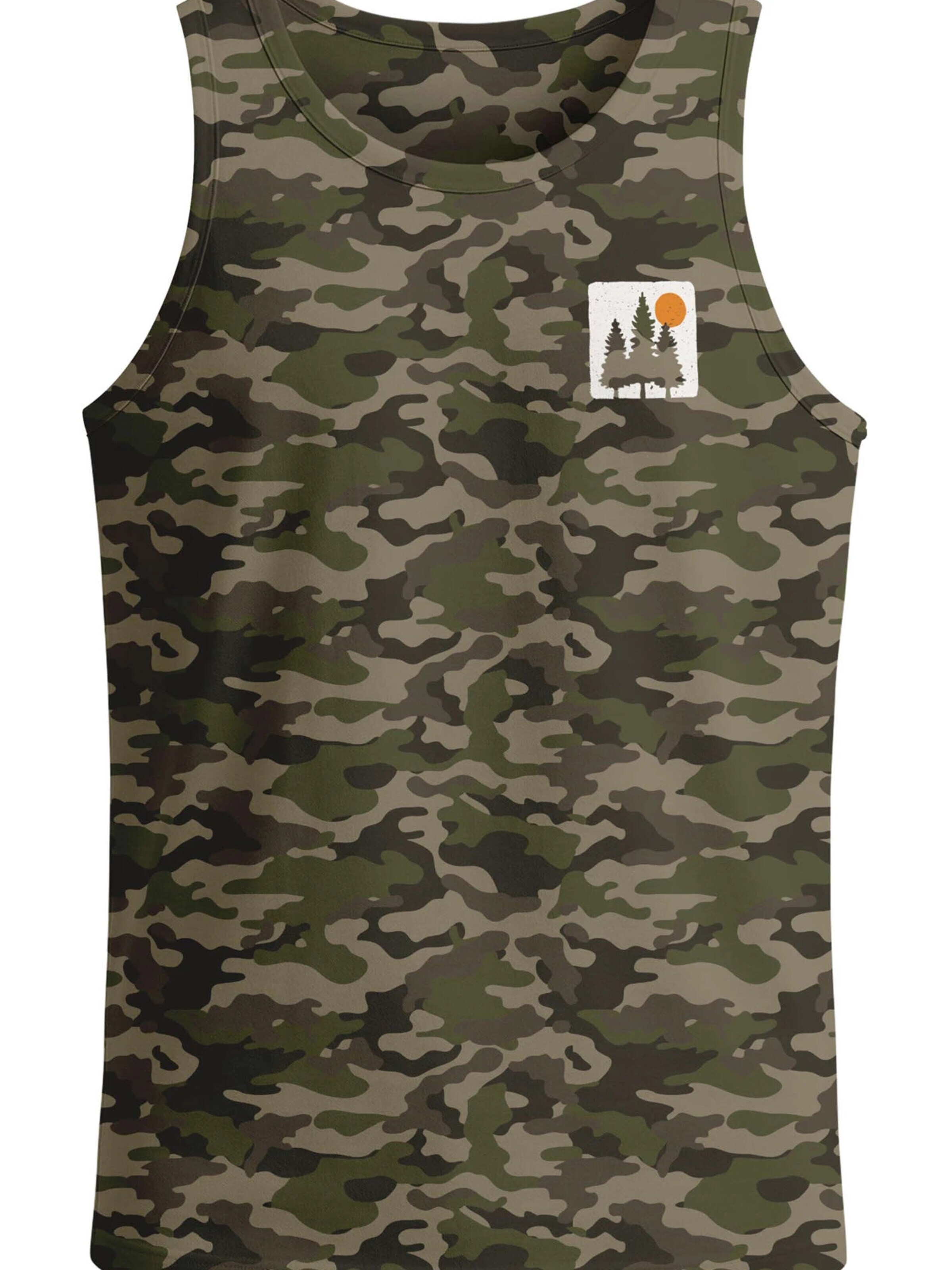 Neverless Shirt 'Pine Trees' in Green