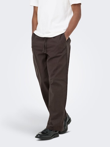 Only & Sons Loosefit Broek 'ONSDaves' in Bruin: voorkant