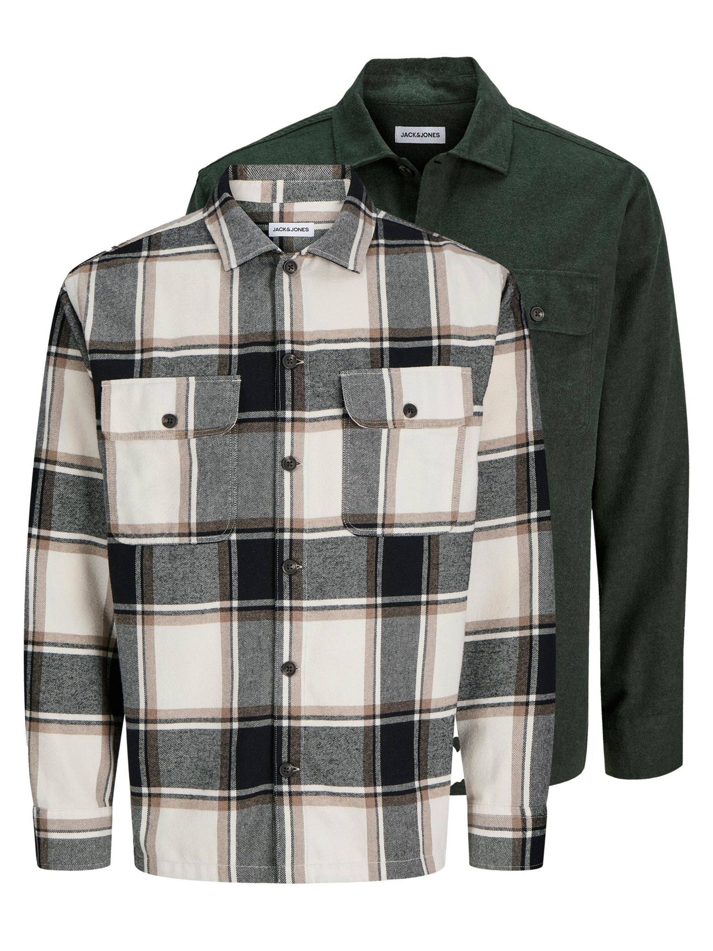 JACK & JONES Button Up Shirt 'Charge' in Green: front