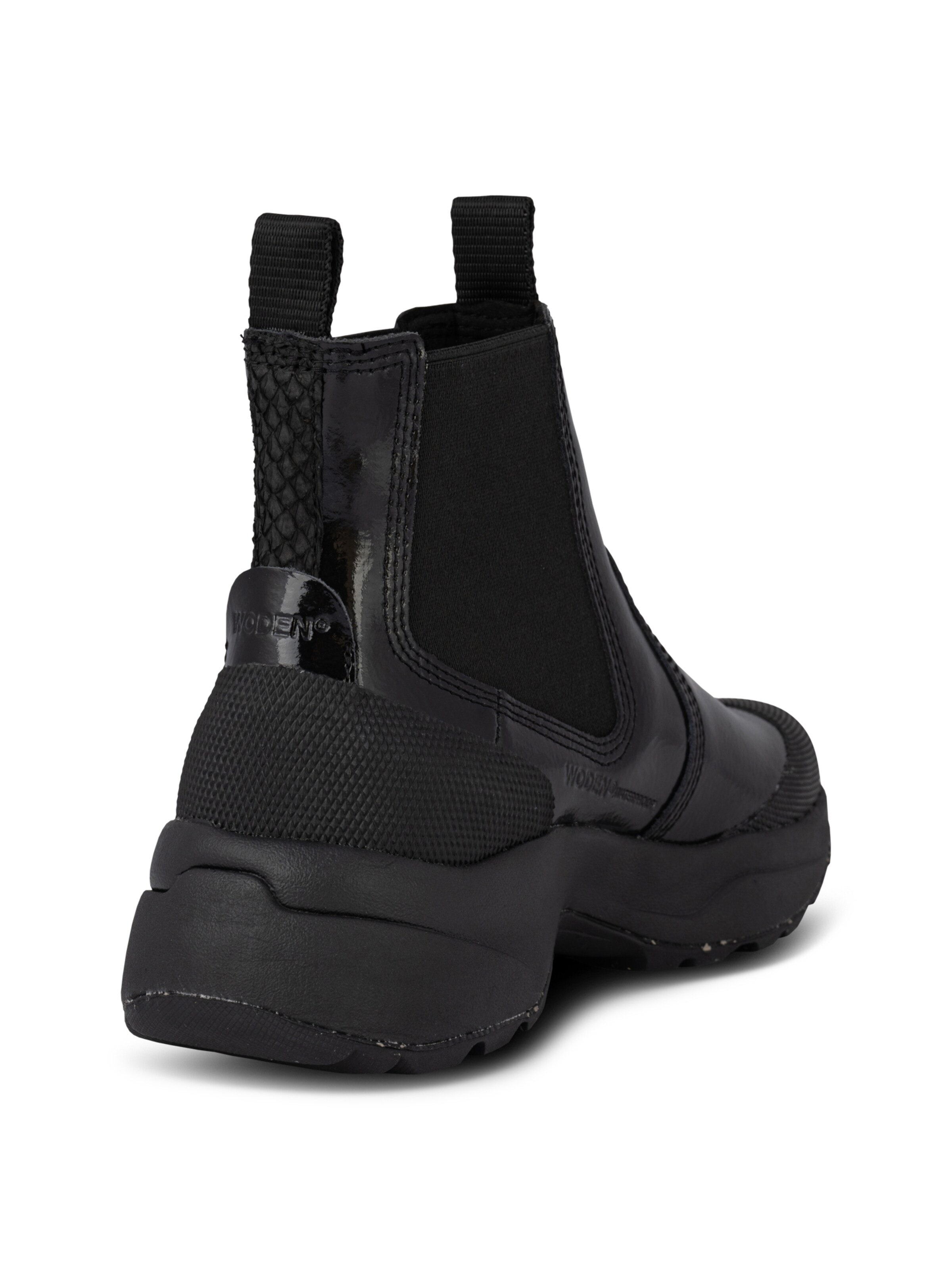 WODEN Chelsea Boots 'Hega Patent' i sort