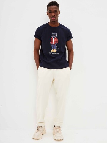 T-Shirt 'COUNTRY CAT' CAT by Maniita Lacitta en bleu