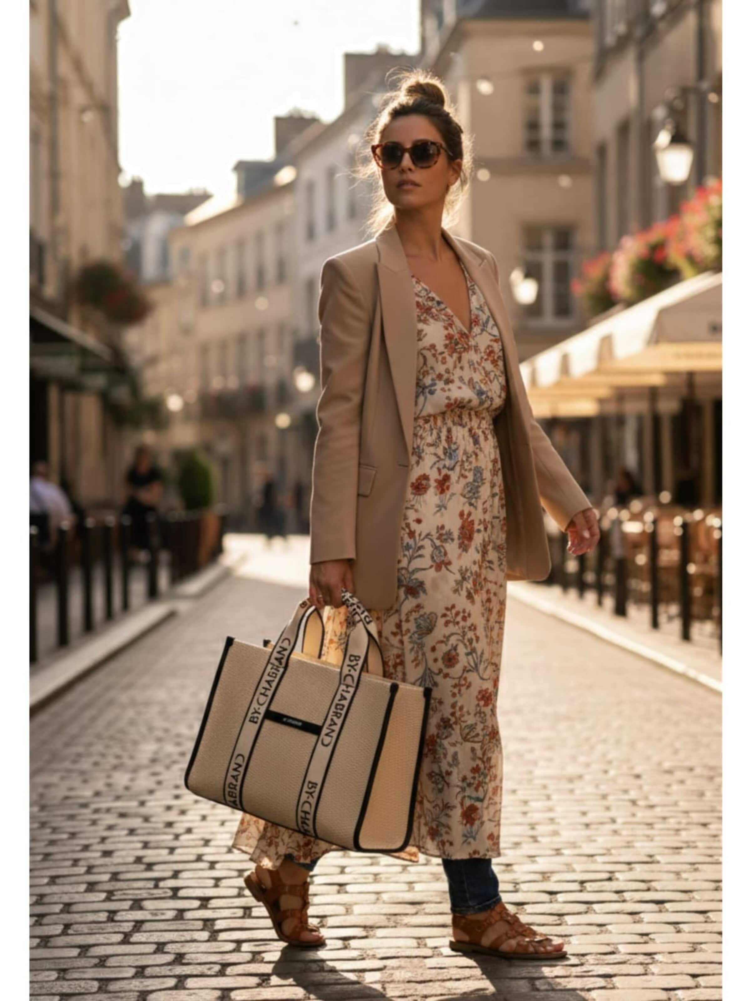 Chabrand - Shopper 'Chabrand Sacs À Main Femme Emilie Beige Noir' en beige