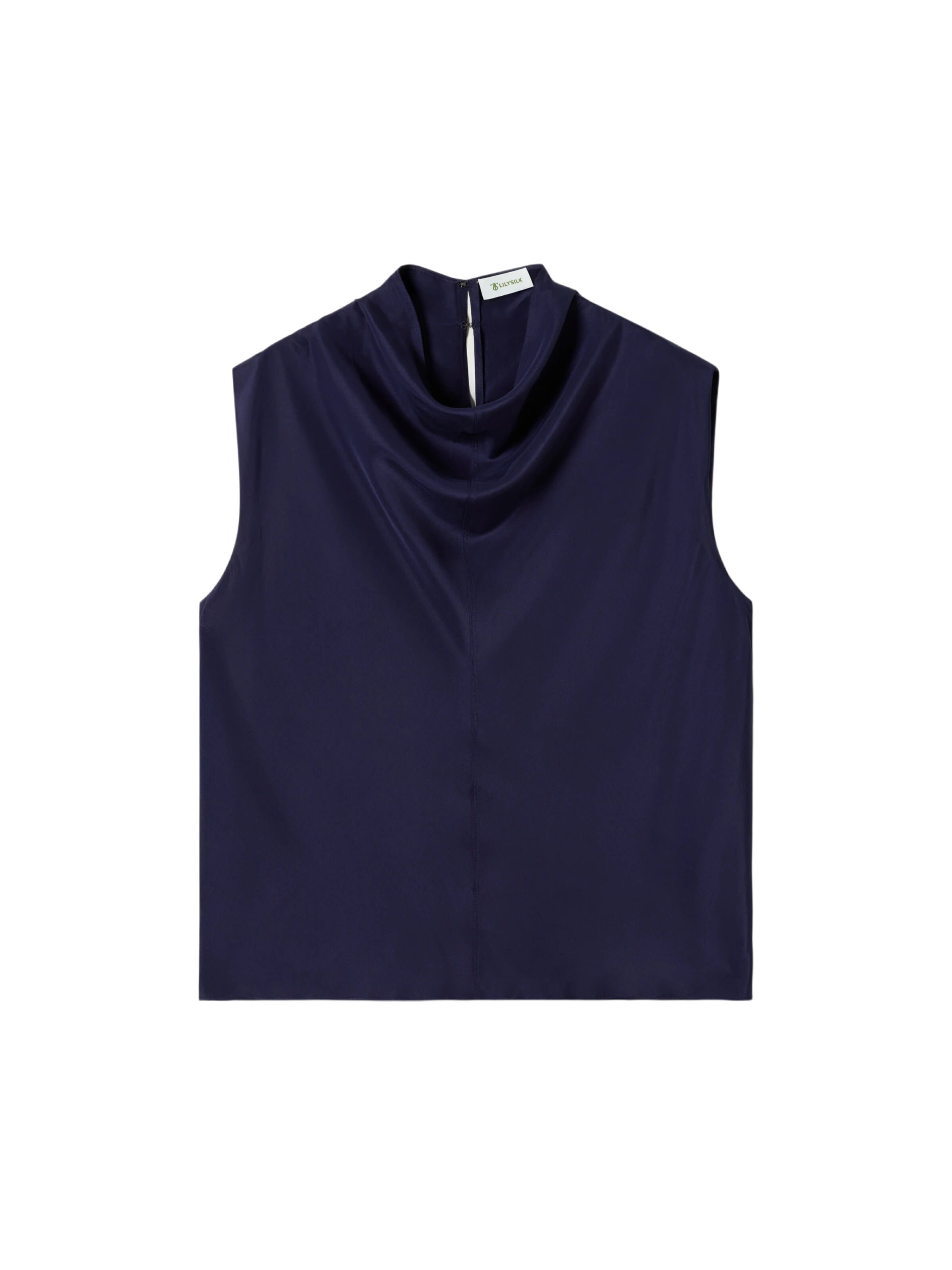 Lilysilk Blouse 'Ärmelloses Top aus leichter Seide-Habotai' in Blauw: voorkant