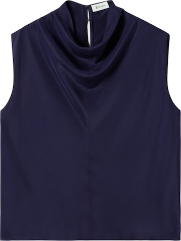 Lilysilk Blouse 'Ärmelloses Top aus leichter Seide-Habotai' in Blauw: voorkant