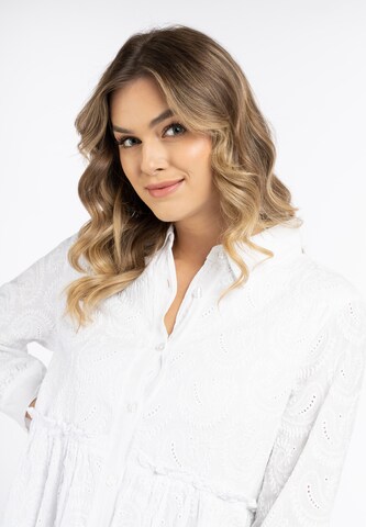 DreiMaster Vintage - Vestido camisero en blanco