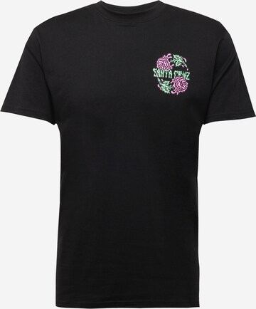 melns Santa Cruz T-Krekls 'DRESSEN ROSE': no priekšpuses