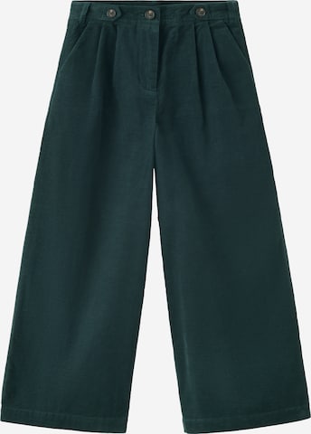 MANGO KIDS Wide leg Trousers 'SLOPE' in Green: front