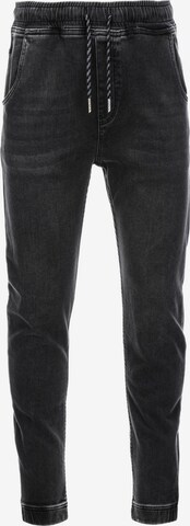 Ombre Slimfit Jeans 'P907' in Zwart: voorkant