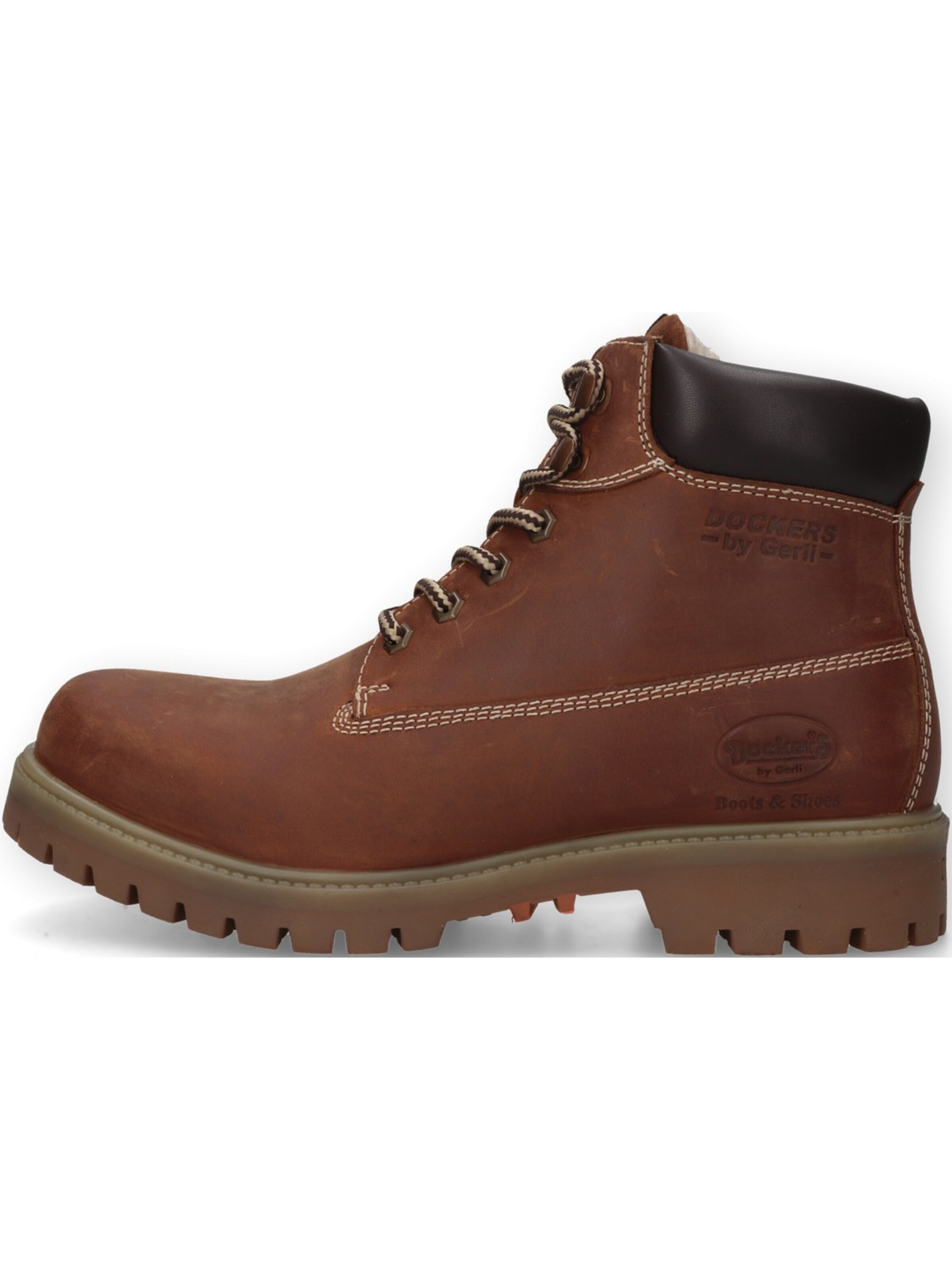 Dockers Boots 'Dockers By Gerli Dockers Herren Stiefelette Veloursleder Cognac' in Brown: front