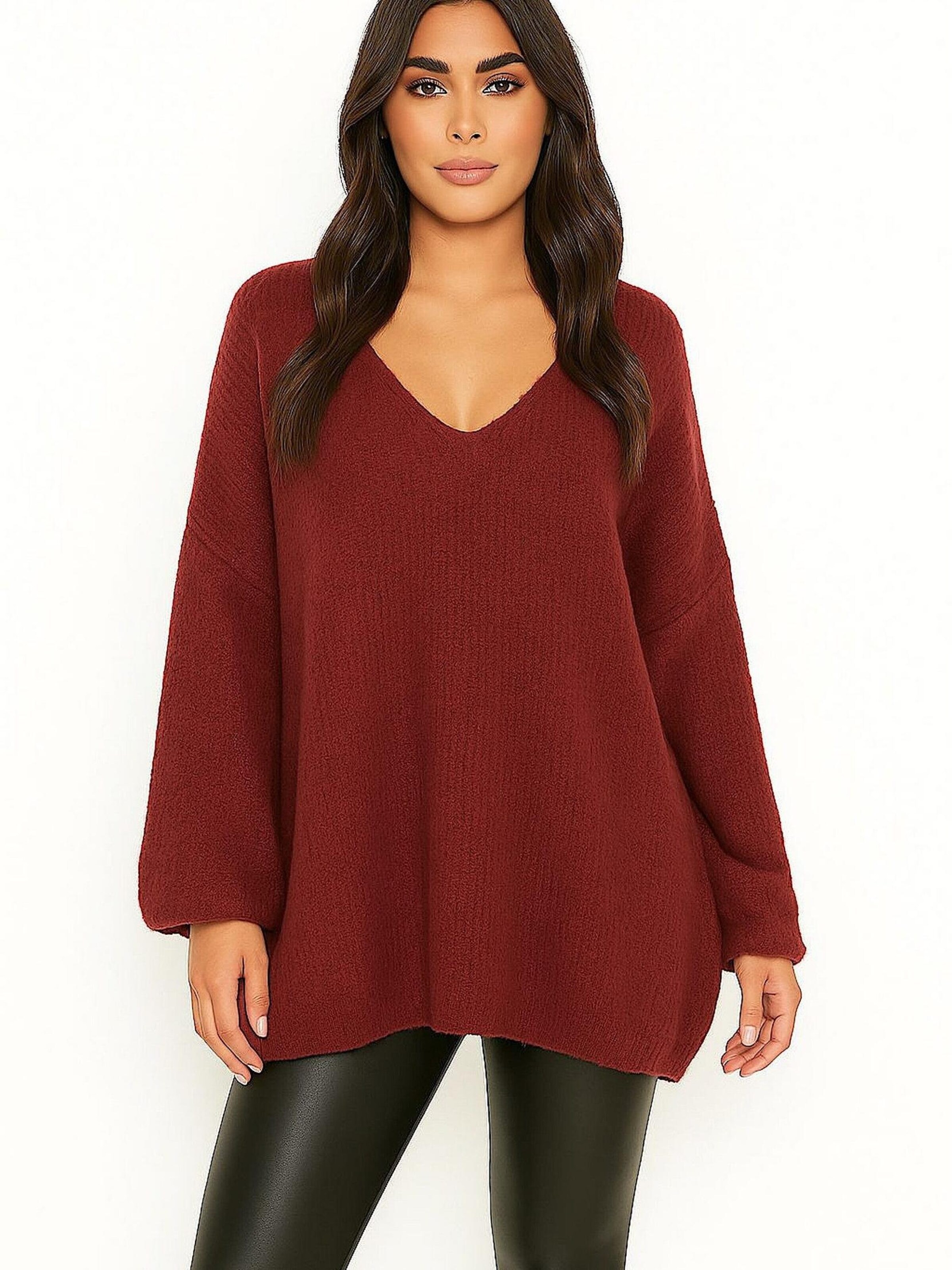 Worldclassca Oversized Sweater in Red: front