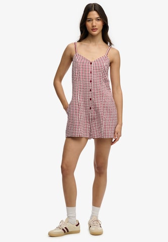 Superdry & Co Jumpsuit 'Gingham Cami' in Rood: voorkant