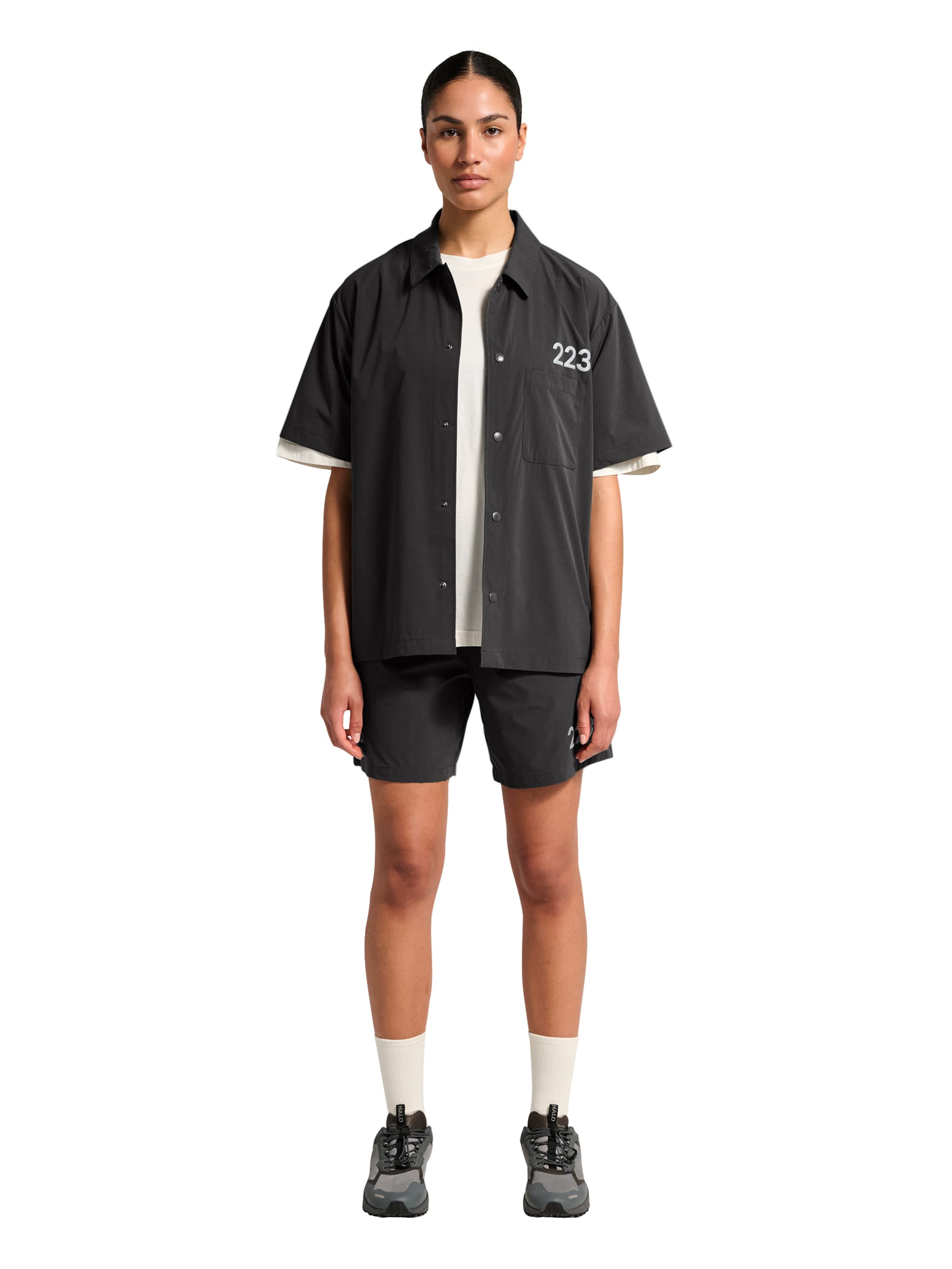 HALO Comfort fit Button Up Shirt 'Division' in Grey: front