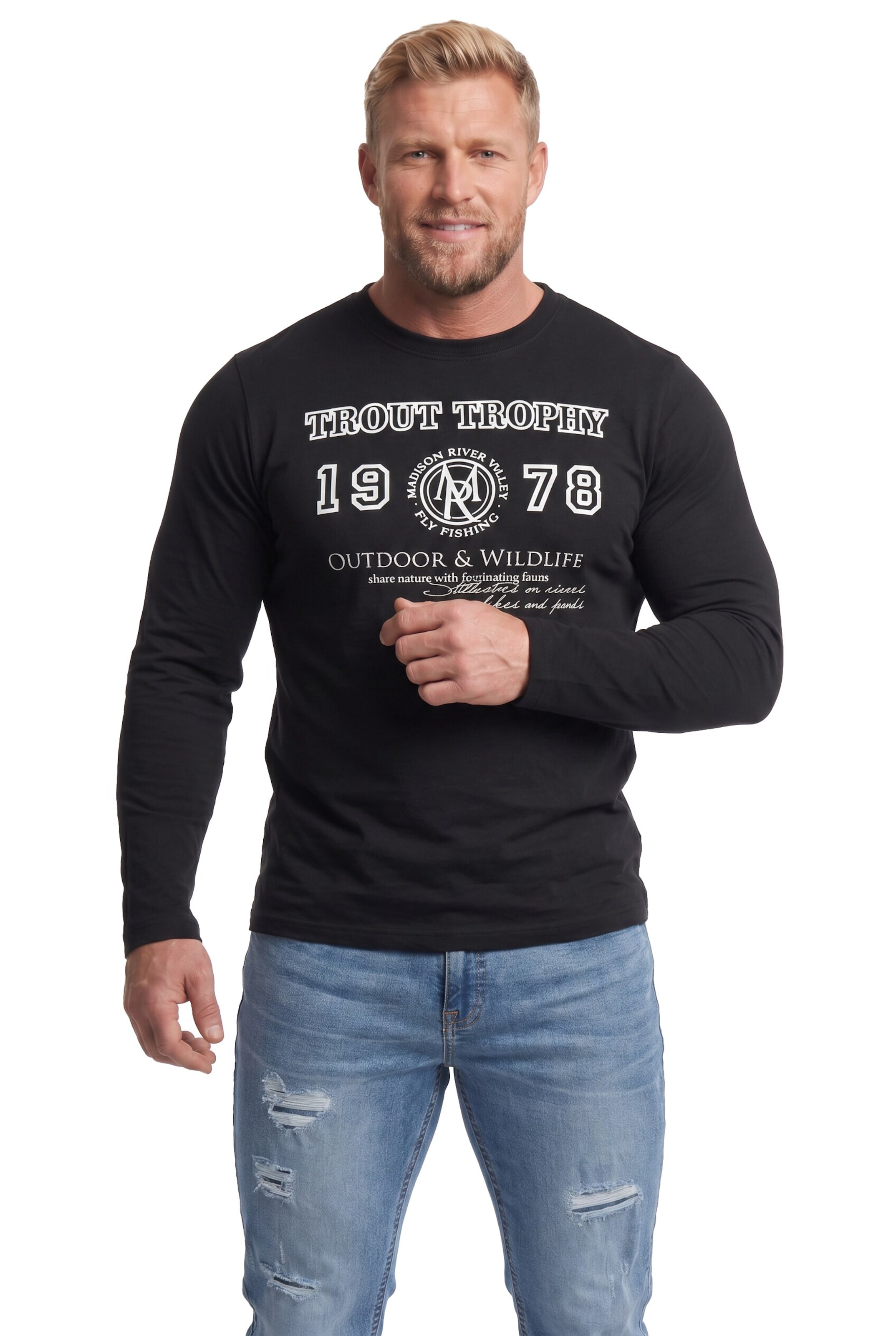 Men Plus Shirt in Schwarz