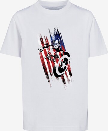 T-Shirt 'Marvel Avengers Captain America Streaks' F4NT4STIC en blanc : devant