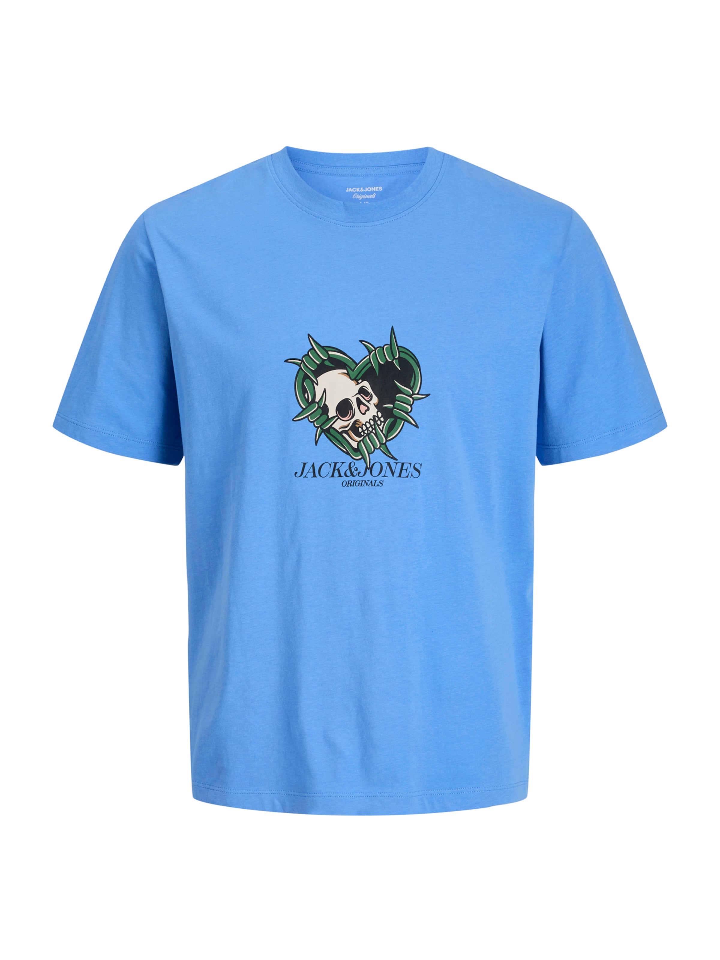 Jack & Jones Junior T-Shirt 'JORCATSKILLS SKULL' in Blau: Vorderseite