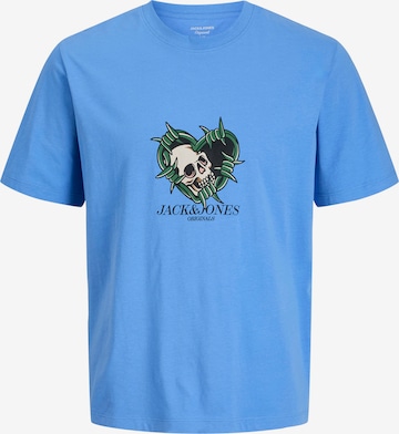 Jack & Jones Junior T-Shirt 'JORCATSKILLS SKULL' in Blau: Vorderseite