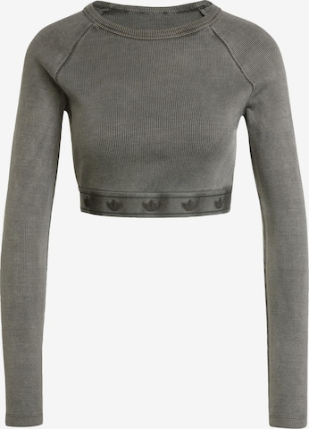ADIDAS ORIGINALS Shirt 'Ribbed Long Sleeve Crop' in Grey: front