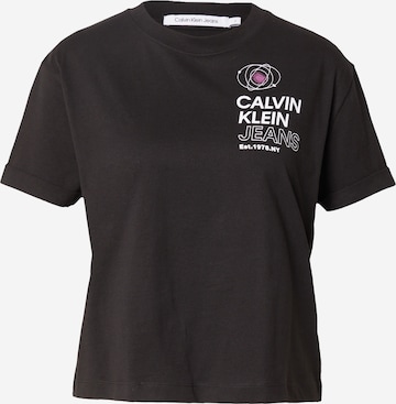 Tricou de la Calvin Klein Jeans pe negru: față