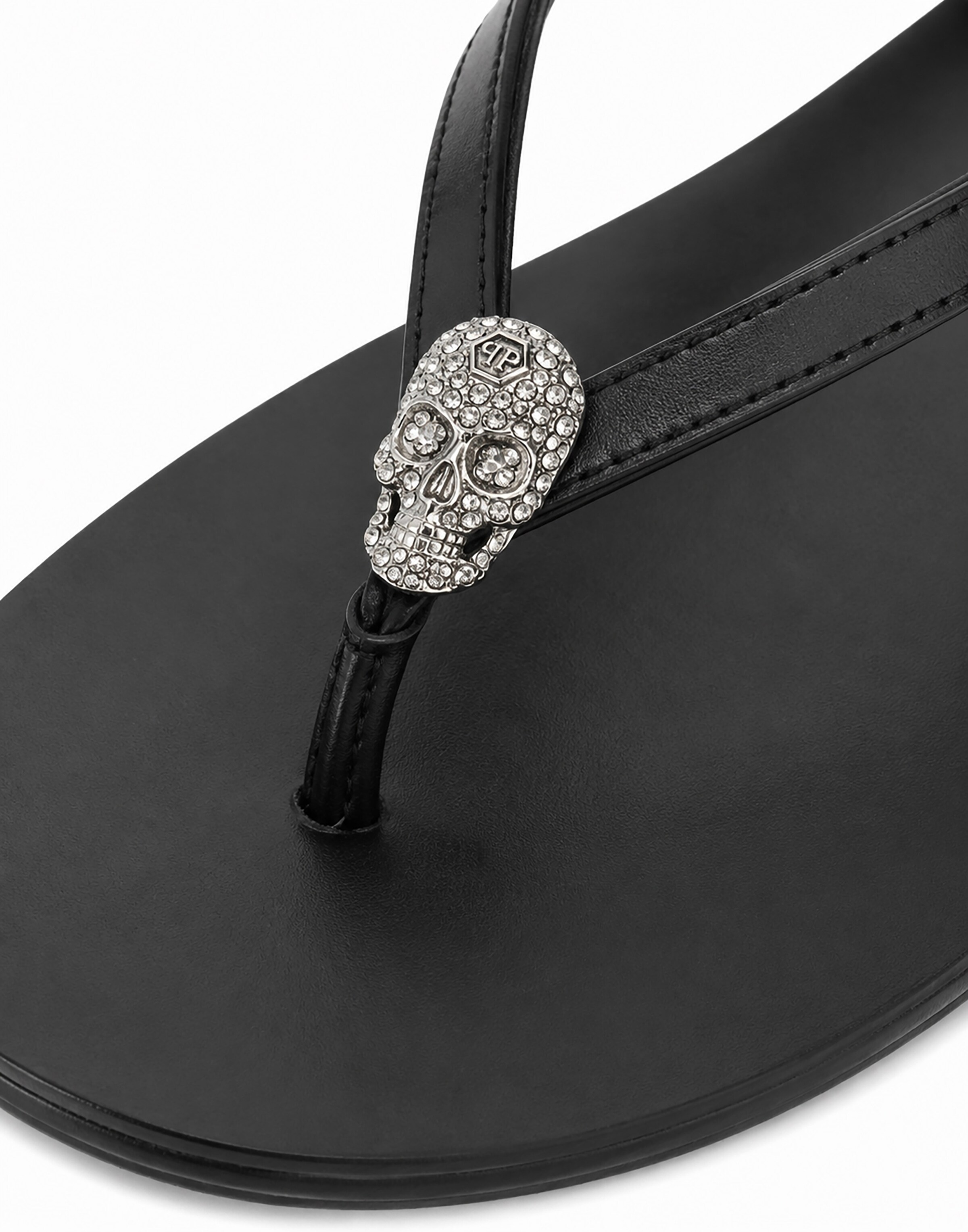 Philipp Plein - Chinelos de dedo ' Skull ' em preto