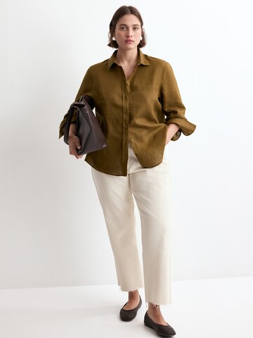 MANGO Blus 'LINO' i grön