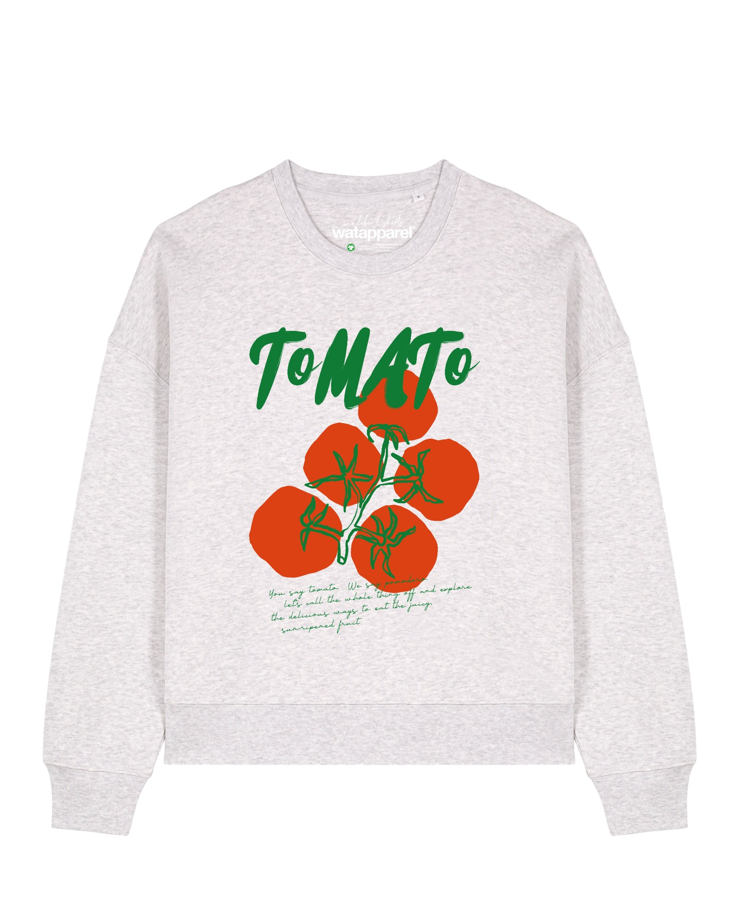 Watapparel Sweatshirt ' Tomato ' in Grey: front