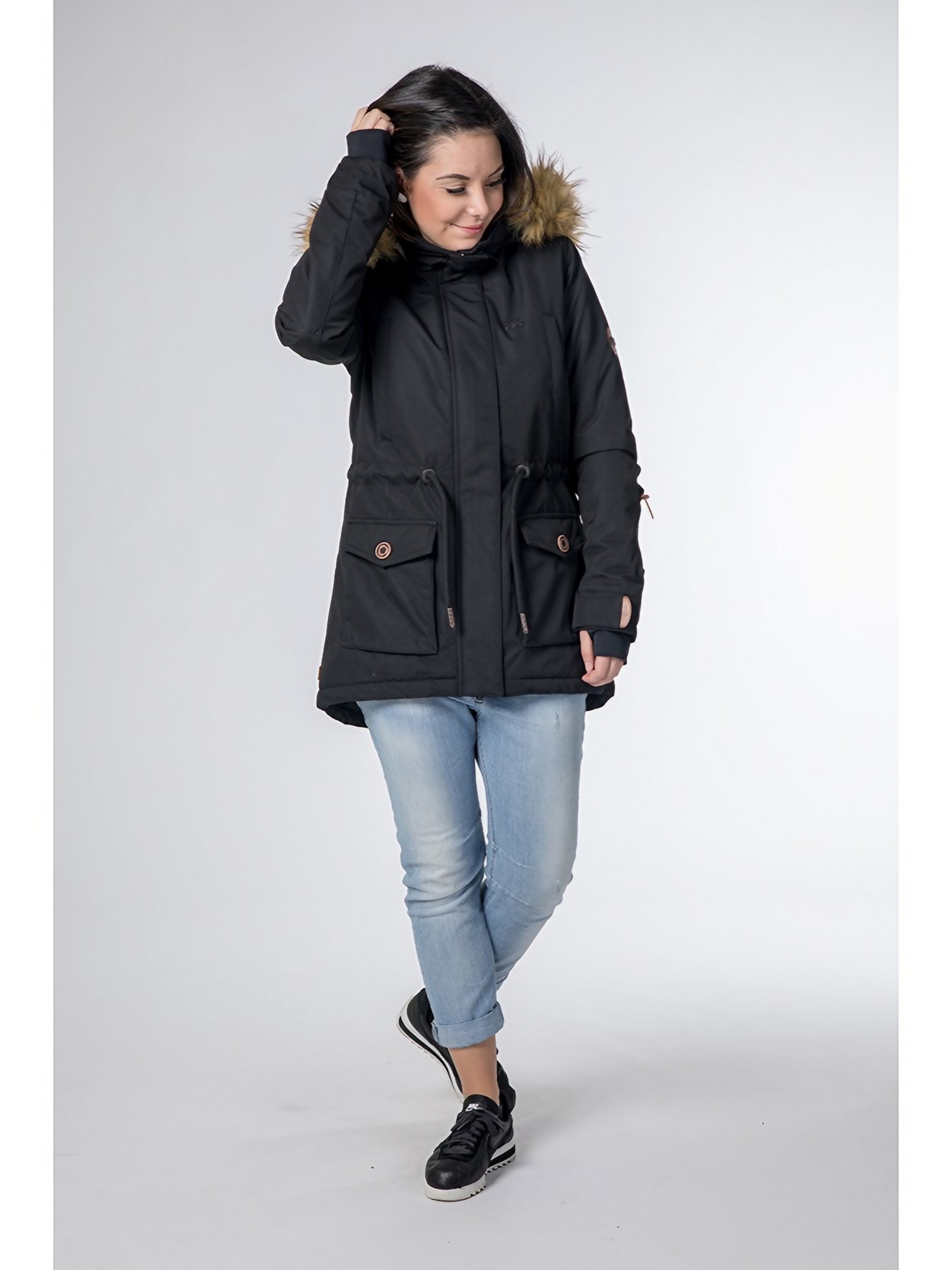 CNSRD Winter Jacket 'ABBEY FLORA' in Black