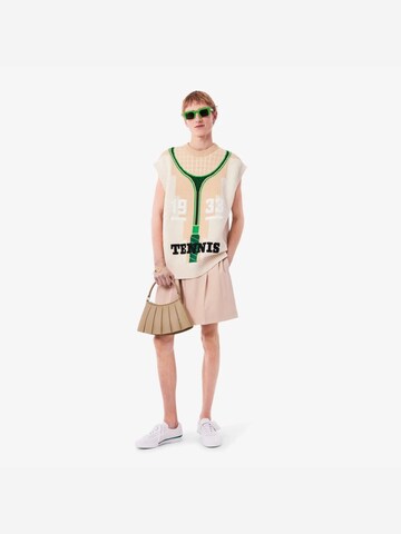 LACOSTE - Malas de tiracolo 'Lacoste Petit sac Lenglen Défilé en cuir - Viennois' em bege: frente