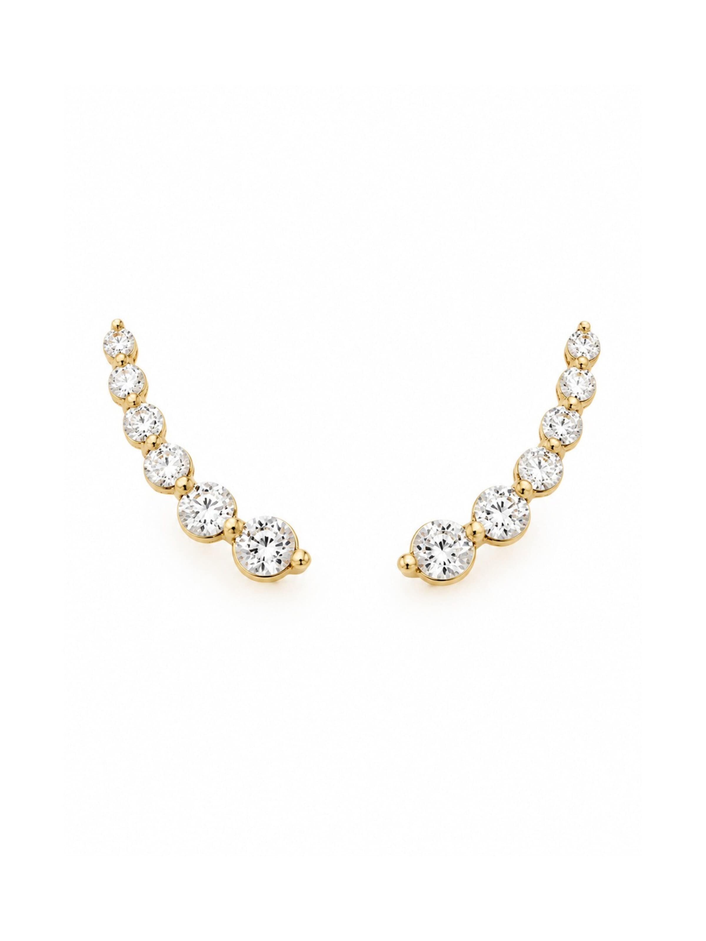 CHIVAL Earrings 'Crystal Curve' in Gold: front