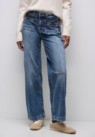 STREET ONE Loosefit Jeans in Blauw: voorkant