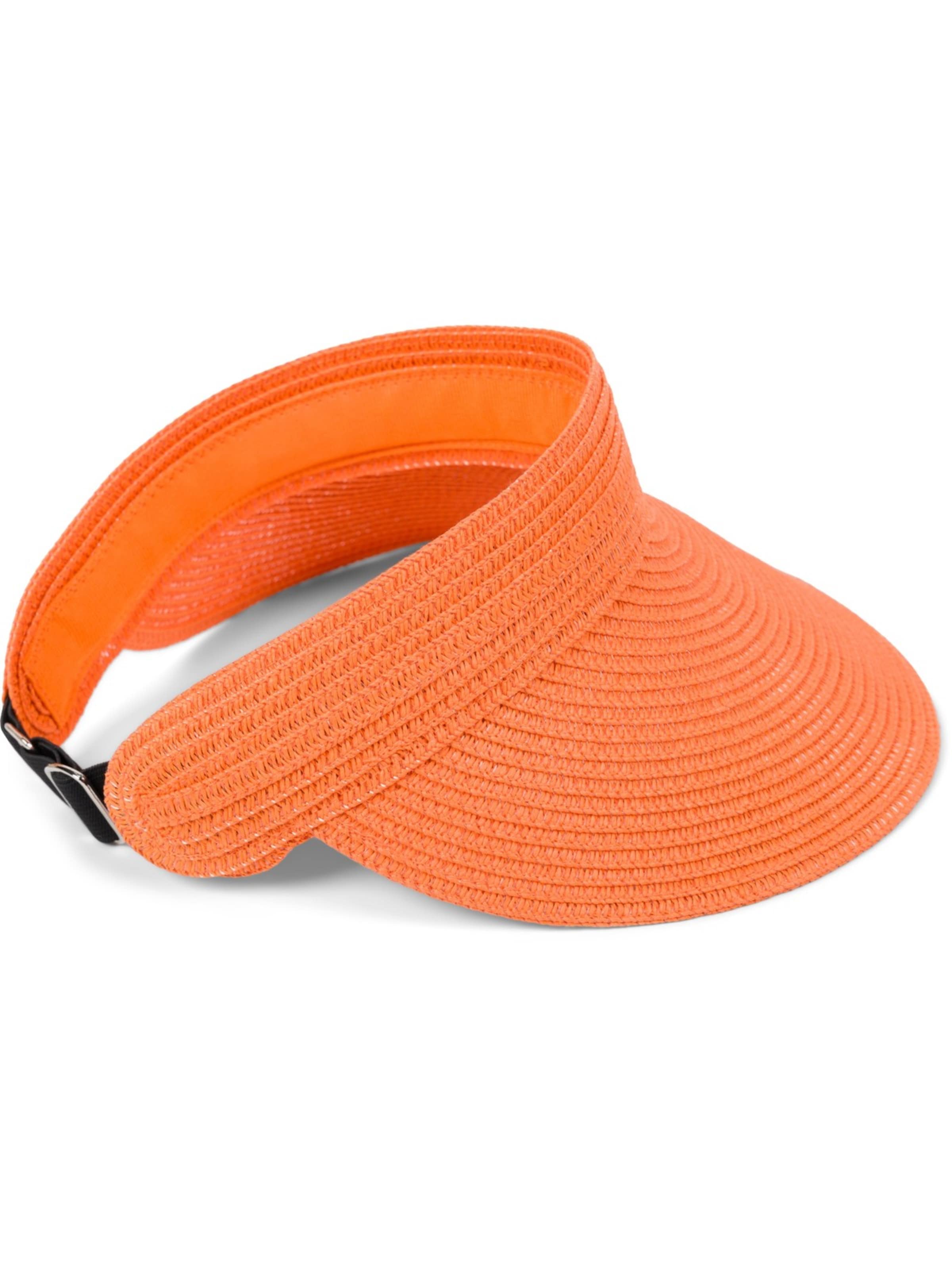 styleBREAKER Cap 'Papierstroh Visor Cap Einfarbig' in Orange: front
