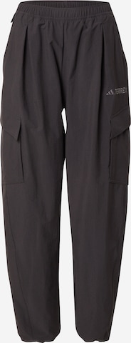 ADIDAS TERREX Loose fit Outdoor trousers 'Xploric' in Black: front