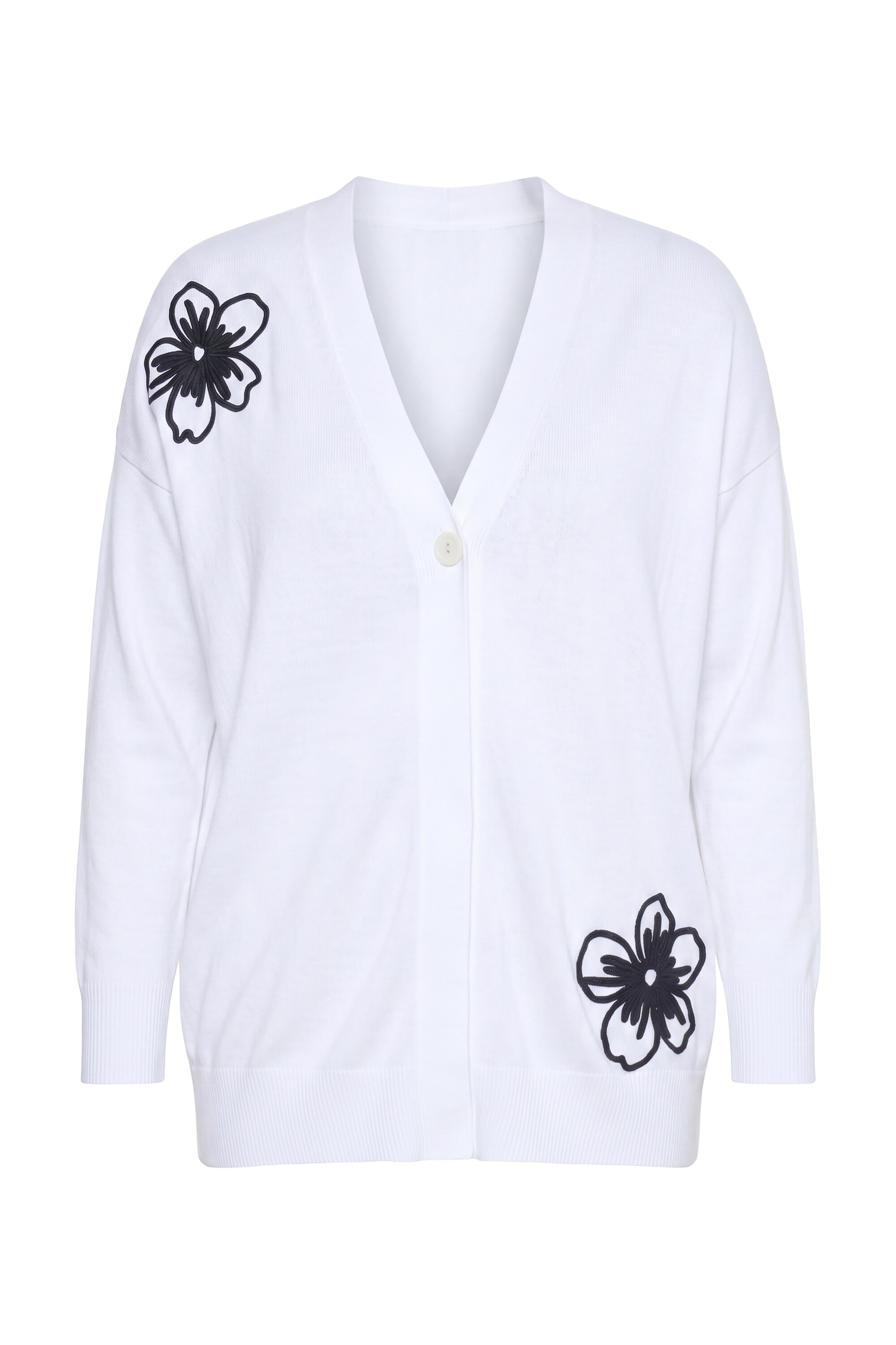 MIAMODA Knit cardigan in M-L in Black / White, Item view