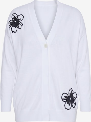 MIAMODA Gebreid vest in Wit: voorkant