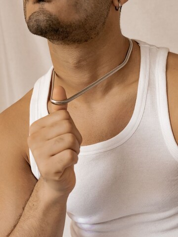 Hey Happiness Ketting 'Snake Bold' in Zilver