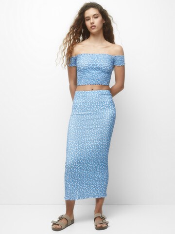 Pull&Bear Rok in Blauw: voorkant