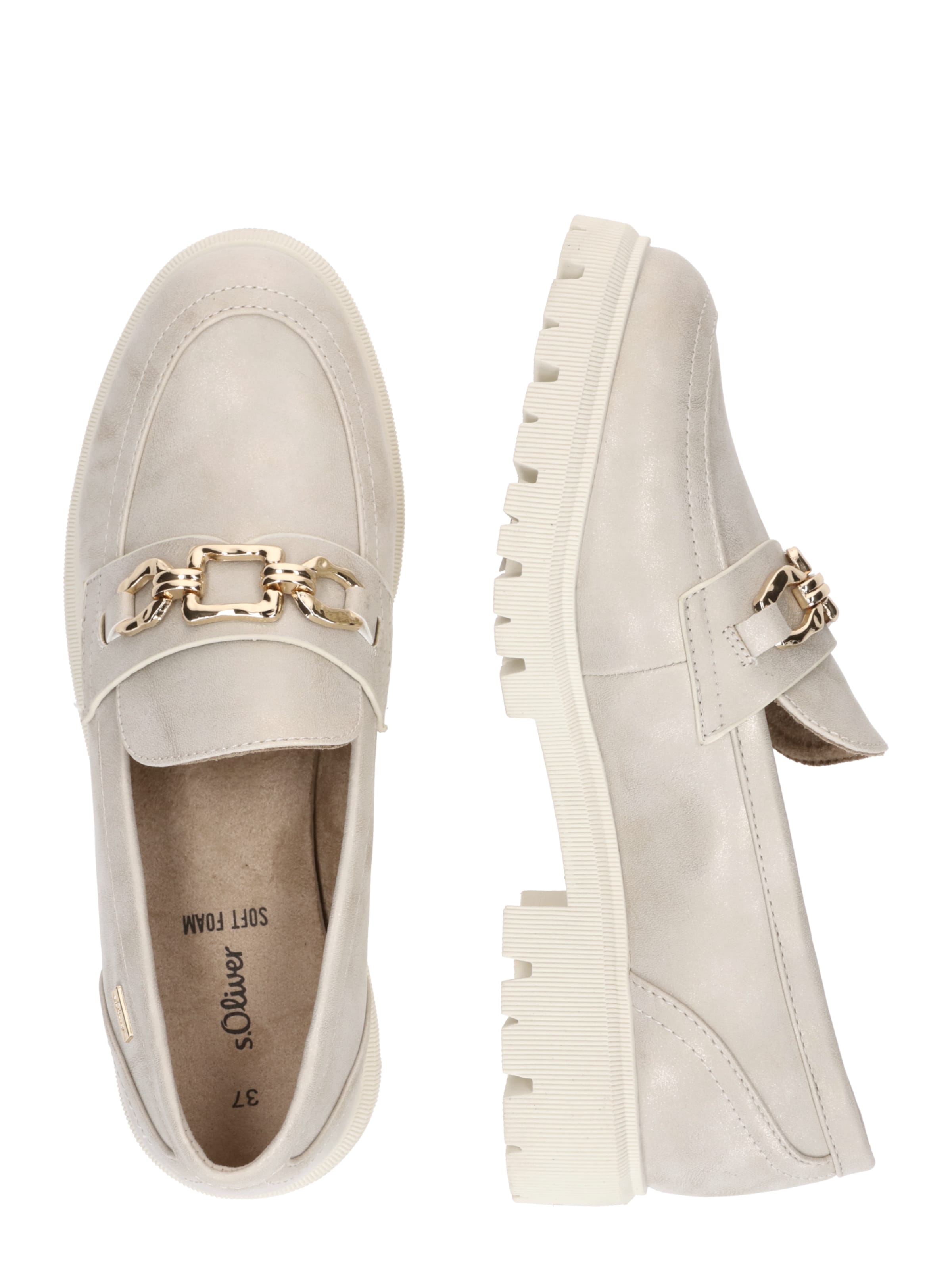 s.OliverSlip On cipele - bež boja: bočni dio