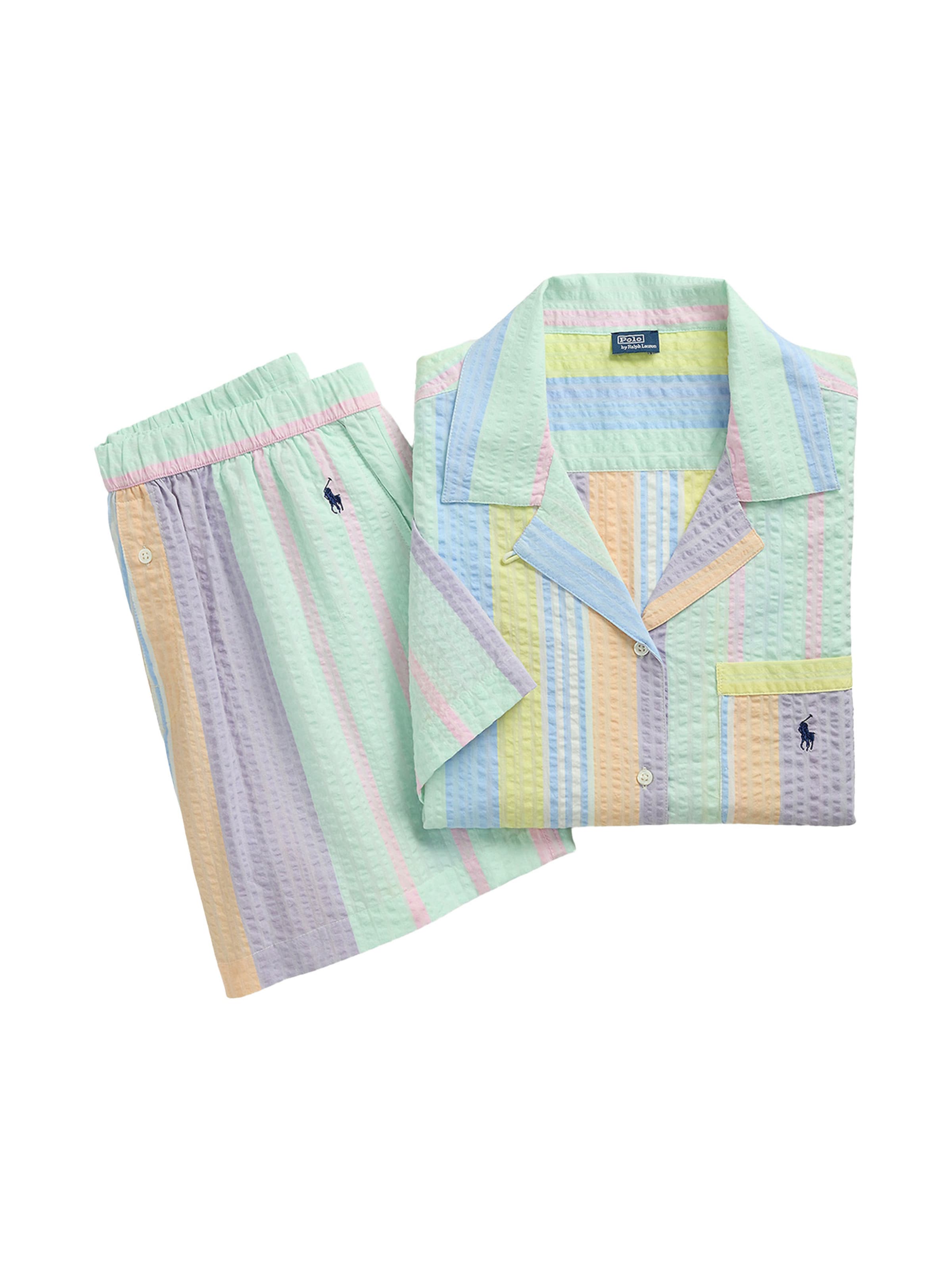 Polo Ralph Lauren Pyjama ' Coastal Stripe Seersucker ' in Gemengde kleuren: voorkant