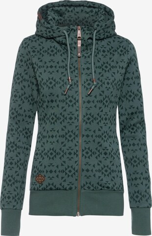 Ragwear Zip-Up Hoodie 'Cinda' in Green: front