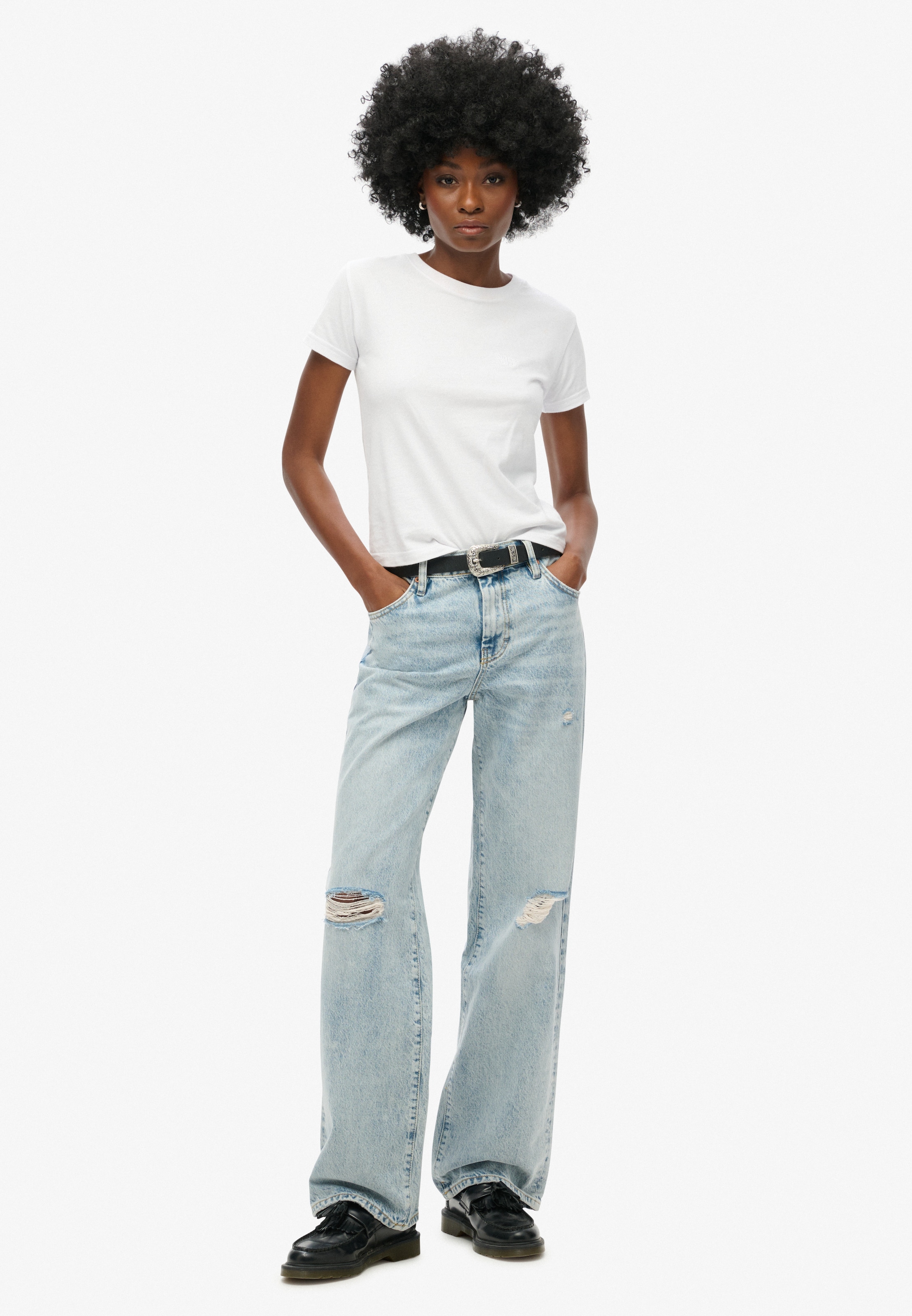 Superdry & Co Loosefit Jeans in Blauw