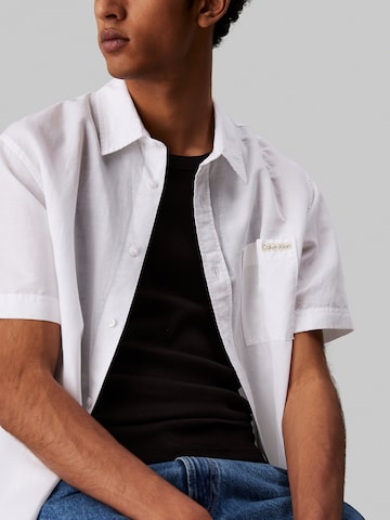 Calvin Klein Jeans Regular fit Button Up Shirt in White
